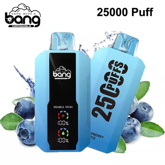 Bang 25000 Puffs LCD Screen Vape Dual Bang 25000 Puffs Vape 25K Disposable Vape Pen E Cigarette Prefilled 30ml 650mAh Battery Disposable Vape 12 Flavors