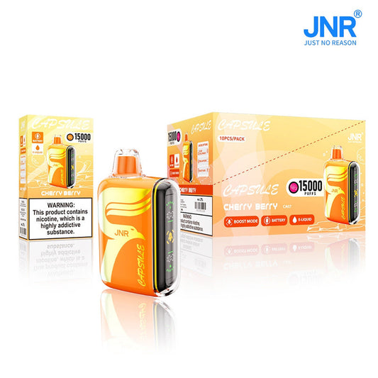 JNR Capsule 15k 15000 Puffs Tornado Box Dual Mesh Rechargeable Disposable Vape Screen -850mAh Battery, 20ml E-liquid, Multiple Nicotine 20 FlavorsDisplay Vaper