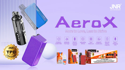JNR Aero X 32000 puffs bar 20mg nicotine (Box of 10) 10 Flavors