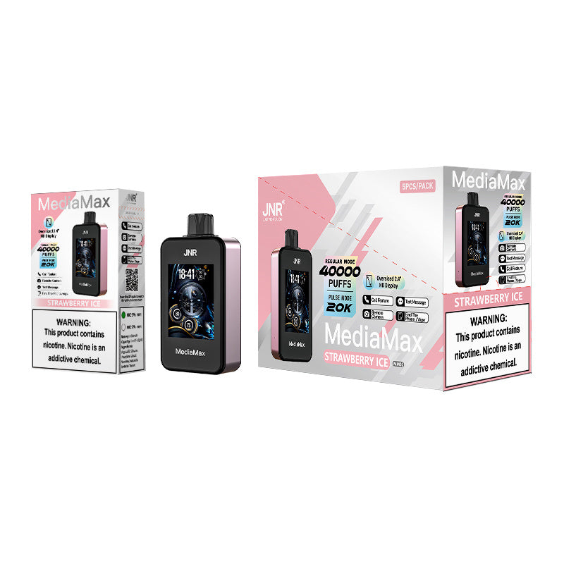 JNR Media Max 40000 Puffs 40k Bluetooth Display Touchscreen Smart Phone Disposable Vape Electronic Cigarette 21ml 1000mAh 10 Flavors