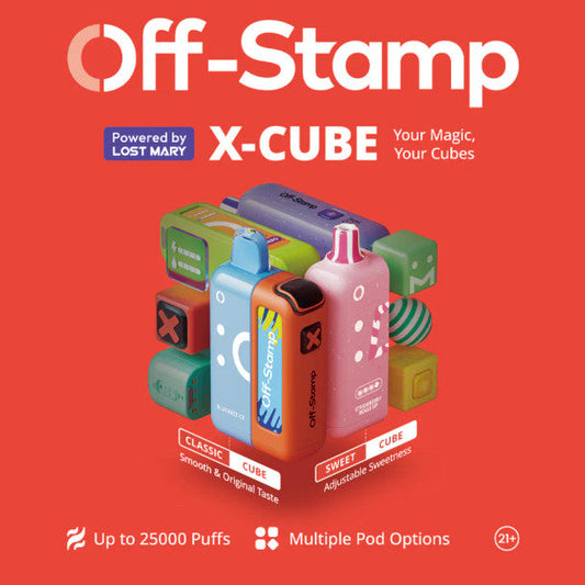 Off-Stamp X Cube 25.000 puffs 25K Disposable Vape 18ml 1100mAh 8 Flavors