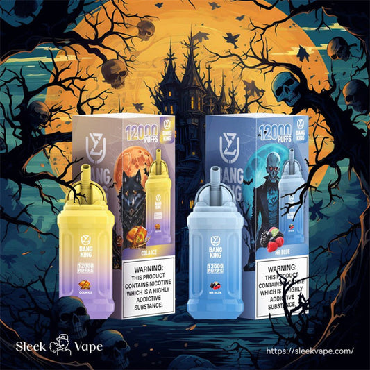 Uzy Bang King 12000 Puffs Disposable Vape E Cigarette 0% 2% 3% 5%-650mAh Battery, 23ml E-liquid, Multiple Nicotine 15 Flavors