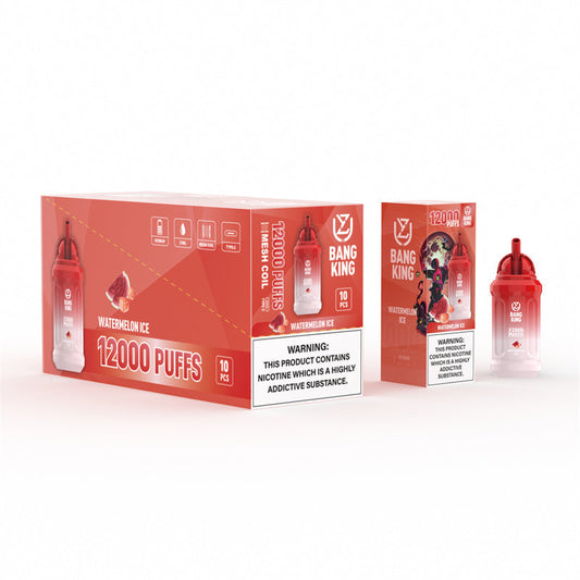 Uzy Bang King 12000 Puffs Vape Pen Puff 12k Disposable Desechable E Cigarette Vapers 0% 2% 3% 5% Vape-650mAh Battery, 23ml E-liquid, Multiple Nicotine 14 Flavors