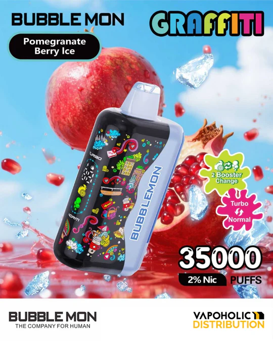 BUBBLEMON GRAFFITI 35000 PUFFS 2% Nicotine 28ML ๐๐12 FRUIT FLAVOR ๐ฅ๐