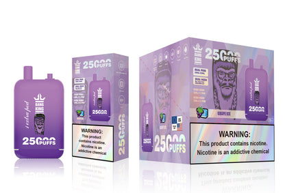 Bang King 25000 Puffs - 46mL pre-filled e-liquid Dual Tank (0% to 5% Nicotine);650mAh Battery 12 Flavors