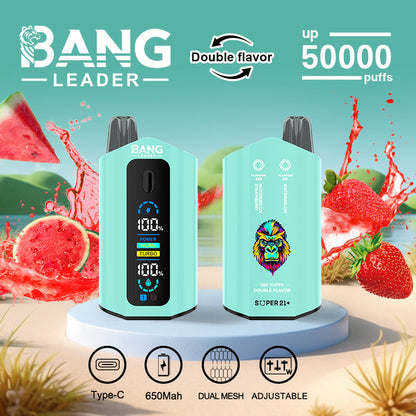 Bang Leader 50000 Disposable Vape - 50K Puffs, 36mBang Leader 50000 Puffs Disposable Vape (0% to 5% Nicotine) – Dual Pods(20mL+20mL) Unmatched Performance 650mAh battery 12 Flavors &nbsp;l E-Liquid (0-5% Nicotine) 36mL650mAh 12 Flavors