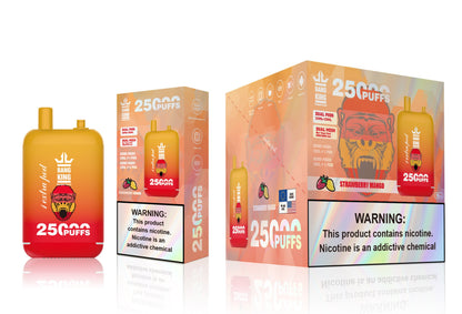 Bang King 25000 Puffs - （23ml+23ml ）e-liquid Dual Tank (0% to 5% Nicotine) 650mAh Battery 12 Flavors