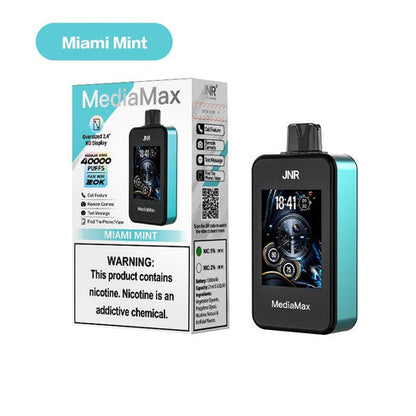 JNR MediaMax 40000 Puffs Disposable Vape Wholesale  5% nicotine 21ml e-liquid  1000 mah Battery 10 flavors