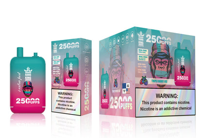Bang King 25000 Puffs - 46mL pre-filled e-liquid Dual Tank (0% to 5% Nicotine);650mAh Battery 12 Flavors