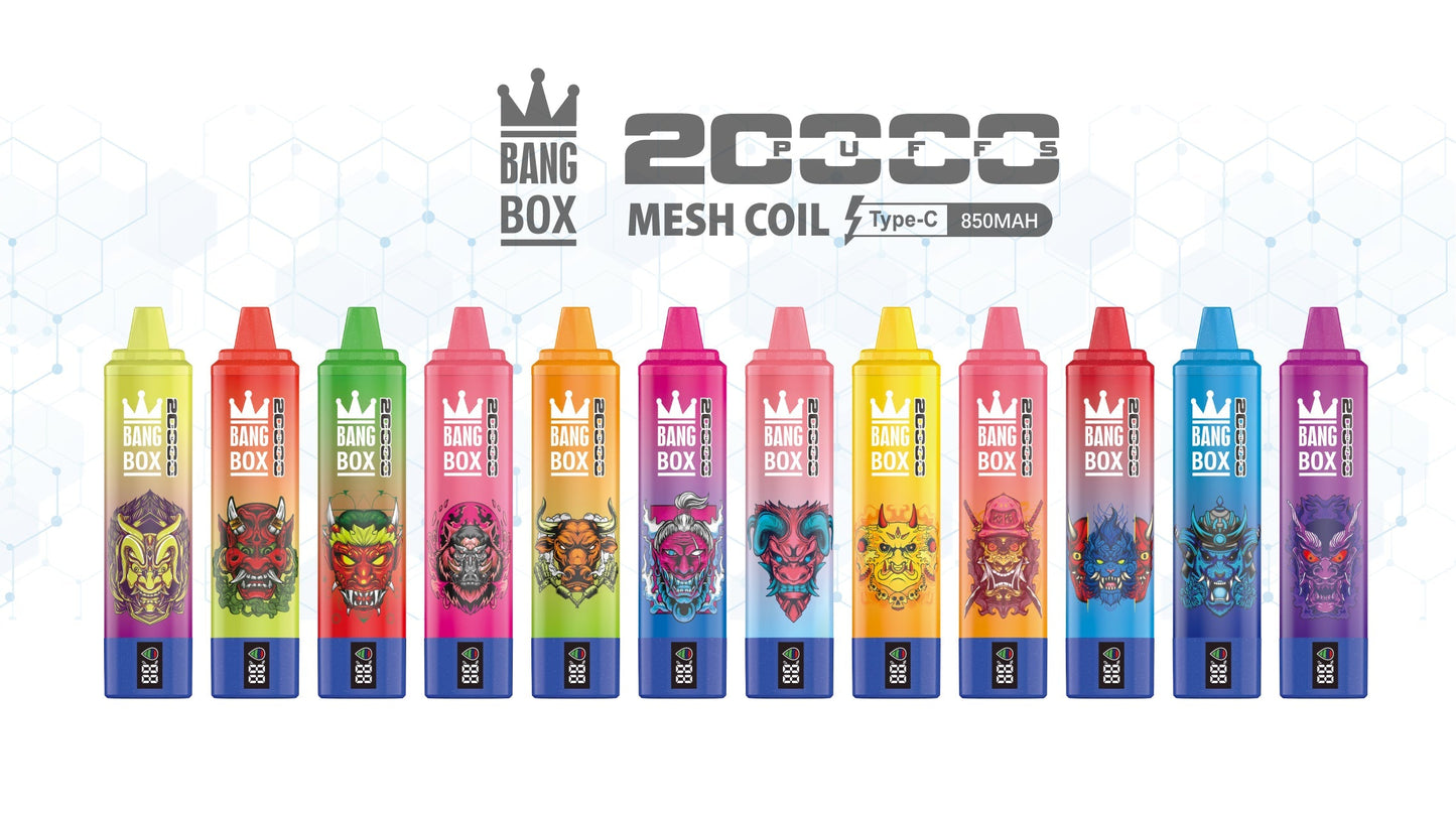 BANGBOX 20000 Puffs Disposable Vape Wholesale-850mAh Battery, 35ml E-liquid, Multiple Nicotine 12 Flavors