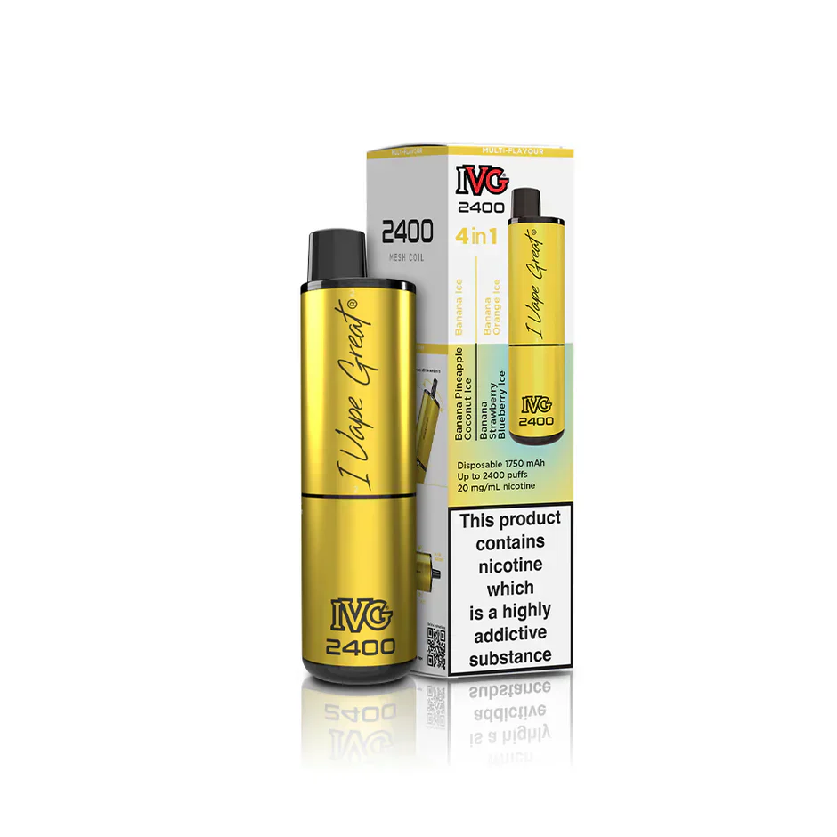 IVG 2400  MULTI FLAVOUR EDITION Disposable Vape lodging 4 x 2ml units 20 mg TPD