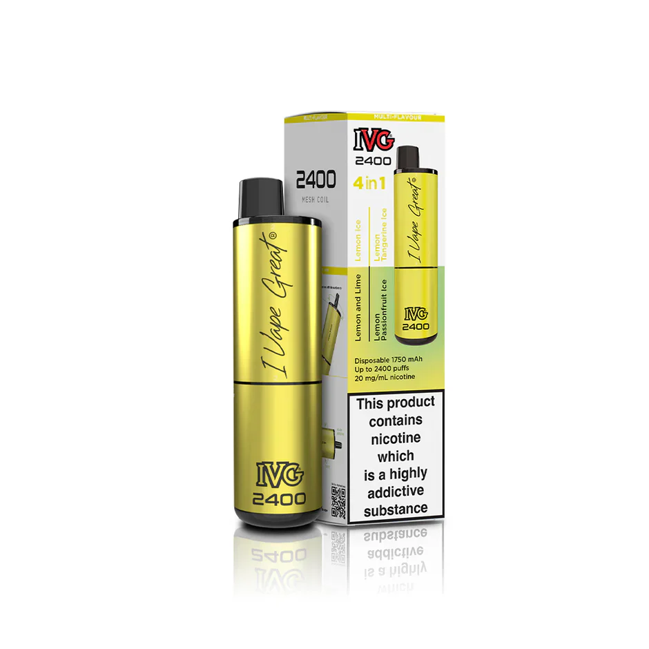 IVG 2400  MULTI FLAVOUR EDITION Disposable Vape lodging 4 x 2ml units 20 mg TPD