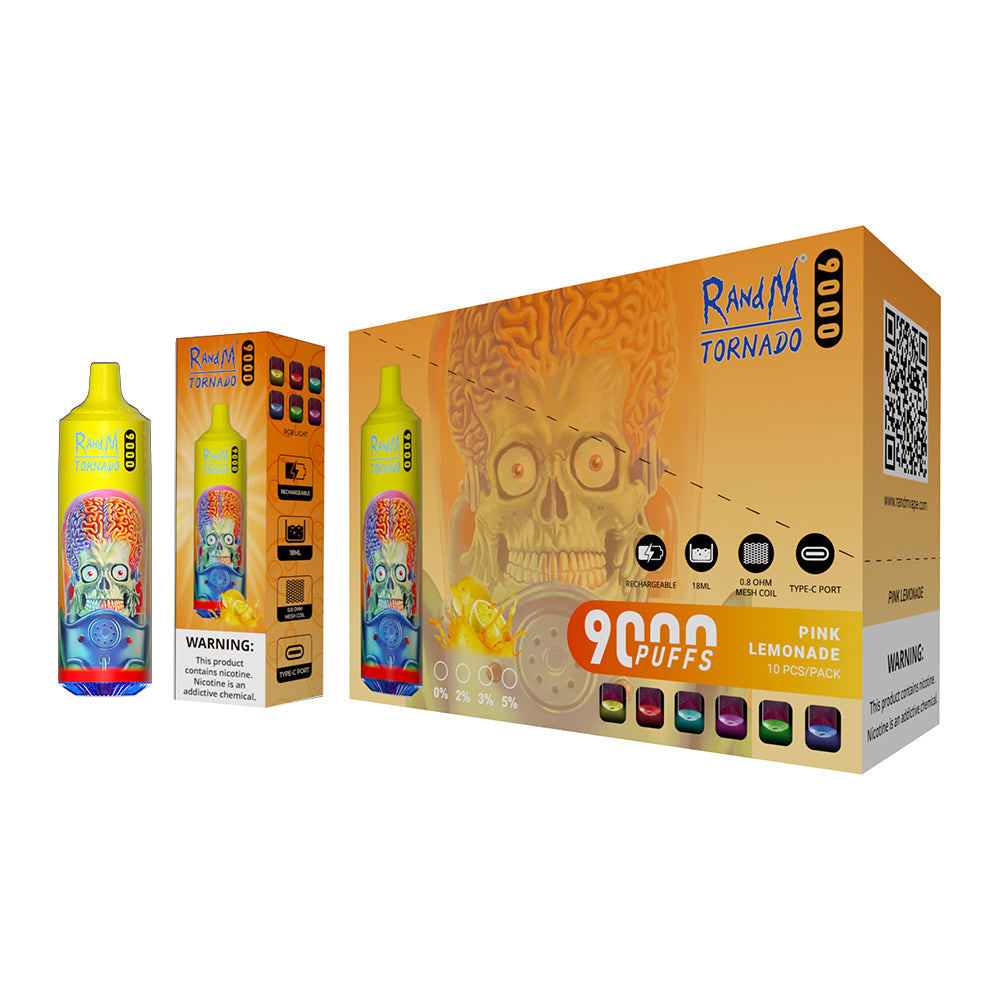 RAndM Tornado 9000 Puffs Disposable Vape Box Of 10