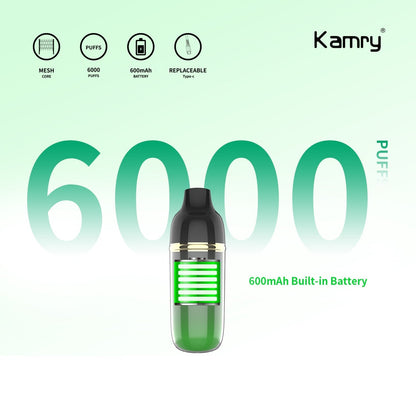 Kamry Akula 6000 Puffs Disposable Vape Wholesale-600mAh battery, 14ml E-liquid, Multiple Nicotine 10 Flavors