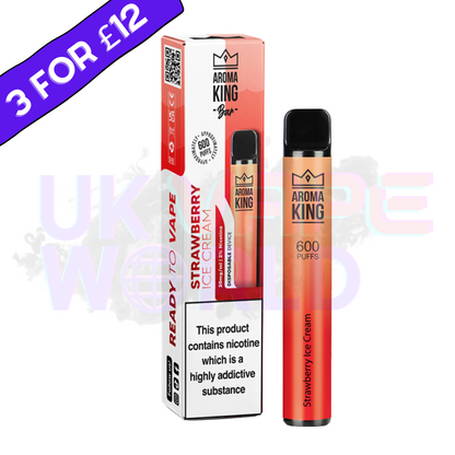 Strawberry Ice Cream By Aroma King 600 Puffs Disposable