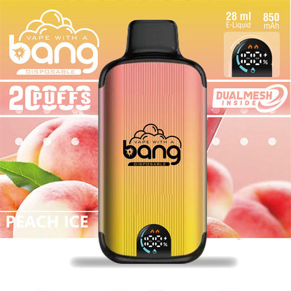 Bang Disposable Vape 20000 puffs Original Randm Tornado(0% to 5% Nicotine) Digital Smart Screen 25.0mL 650mAh 12 Flavors