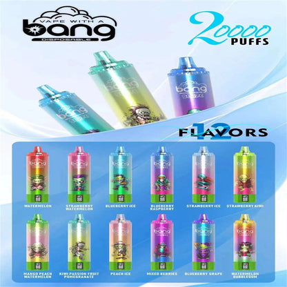 Bang 20k Puff Disposable Electronic Cigarette Bang Blaze 20000 Puffs With Smart Screen Display-1000mAh Battery, 26ml E-liquid, Multiple Nicotine 12 Flavors