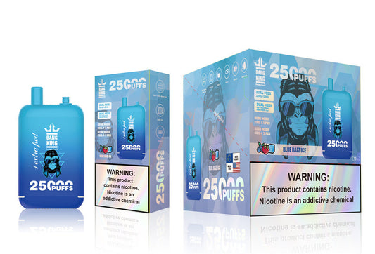 Bang King 25000 Puffs - 46mL pre-filled e-liquid Dual Tank (0% to 5% Nicotine);650mAh Battery 12 Flavors