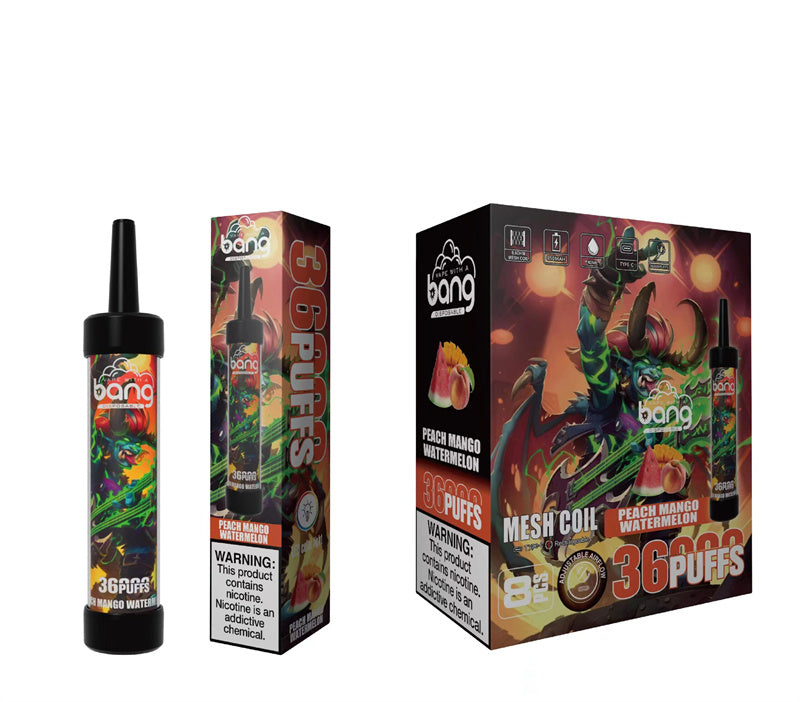 Bang 36000 Puffs Disposable Vape -650mAh Battery, 40ml E-liquid, Multiple Nicotine 12 Flavors