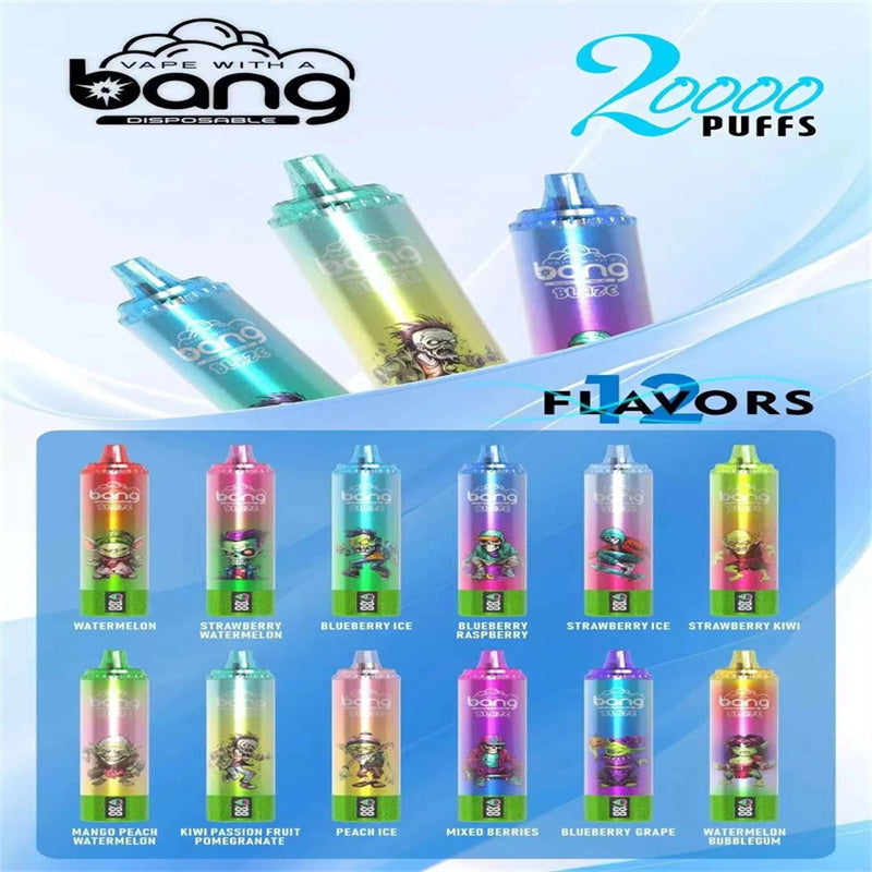 Bang 20000 Puff Canada Bar E Cigarette Atvs 15000/18000 Coming10000 Thunder 20000 Crystal 20000 Explorer Shisha Explorer Disposable Vape Wholesale-1000mAh Battery, 26ml E-liquid, Multiple Nicotine 12 Flavors