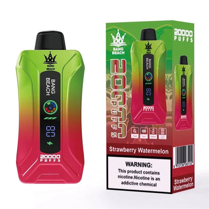 Bang Beach 20000 Puffs Display Screen Vape Disposable Electronic Cigarettes Puff 20k-650mAh Battery, 35ml E-liquid, Multiple Nicotine 12 Flavors