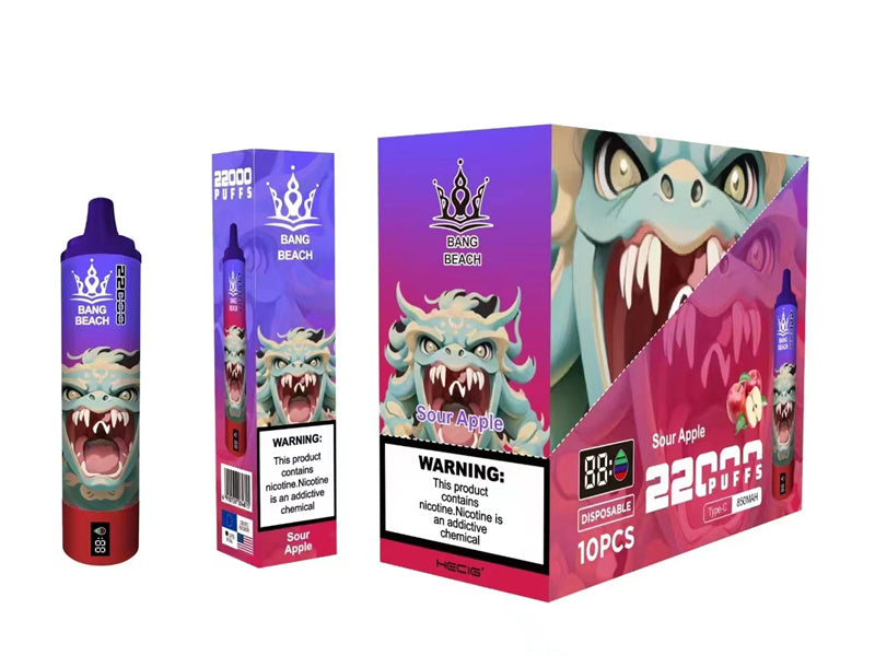 Wholesale Disposable Vape Pen Bang Beach 22000 Puffs with Smart Screen -850mAh Battery, 36ml E-liquid, Multiple Nicotine 12 Flavorsd