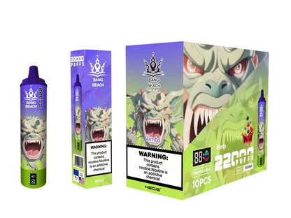 Bang Beach 22000 Puffs Disposable Electronic Cigarette Puff 22k With Smart Screen 36ml-850mAh Battery, 40ml E-liquid, Multiple Nicotine 12 Flavors
