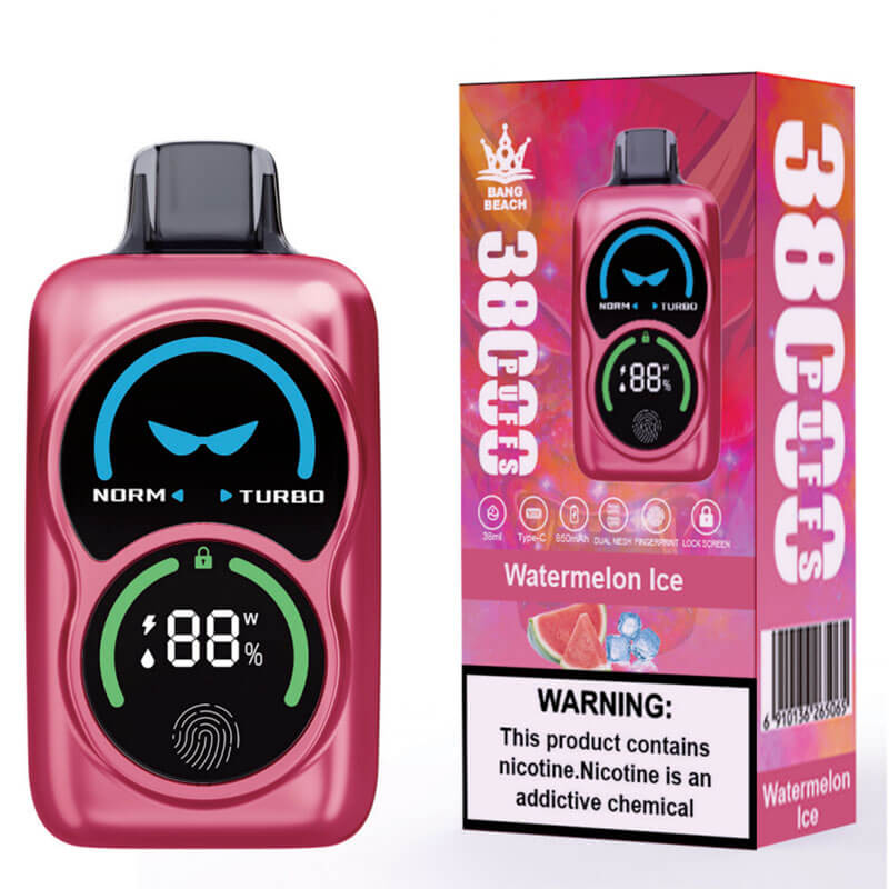Bang Beach 38000 Puffs Disposable Vape-850mAh Battery, 40ml E-liquid, Multiple Nicotine 12 Flavors
