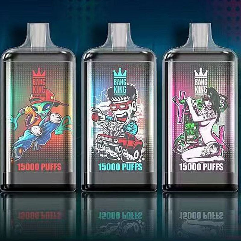 Bang King 15000 Puffs 0% 2% 3% 5% Nicotine Rechargeable Disposable Pod-650mAh Battery, 25ml E-liquid, Multiple Nicotine 20 Flavors