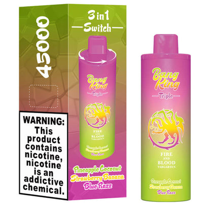 Bang King Triple 45000 Puffs 3 in 1 Disposable Vape 650mAh 15ml 10 Flavors
