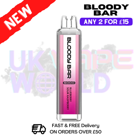 Blue Sour Raspberry Bloody Bar 5000 Puffs Disposable