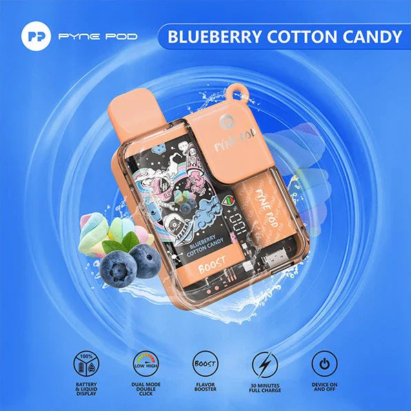 PACK OF 5 PC OFFER - Pynepod 8500 Puffs Disposable Vape 16 Flavors 20mg Nico 2ML Battery Display 550mAh battery