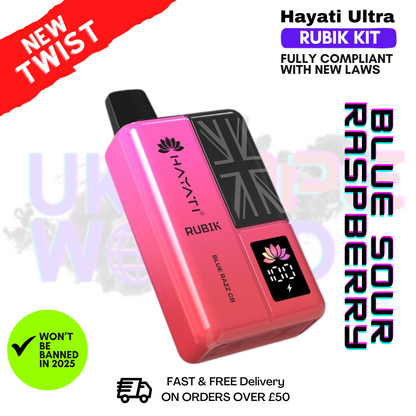 Blue Sour Raspberry Hayati Rubik 7000 Puff 7K Bar