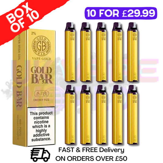 Cherry Fizz - Gold Bar 600Puff Box of 10