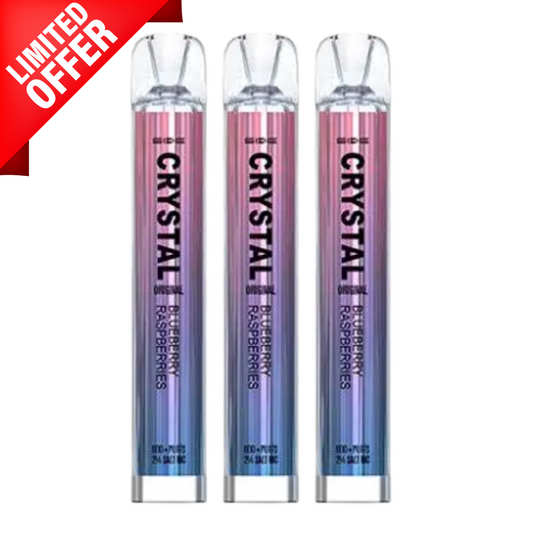 Blue Raspberries By Crystal Bar 600 Puffs Disposable