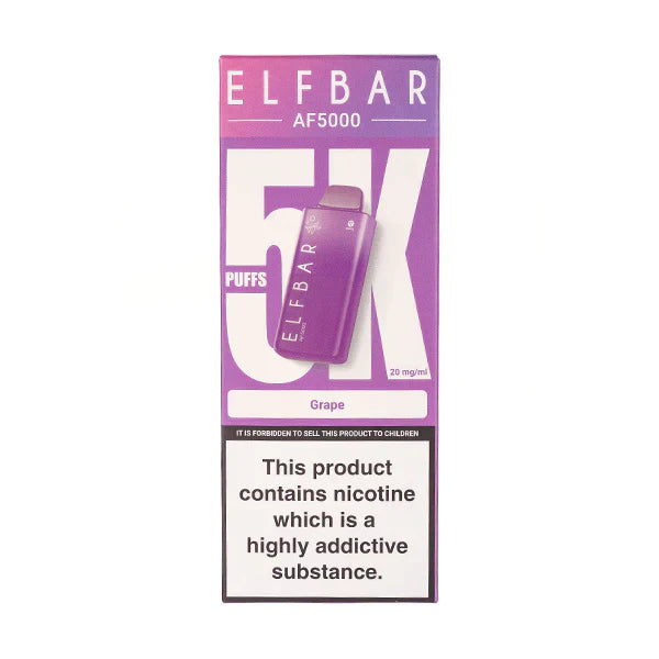 PACK OF 5 PC-  Elf Bar AF5000 Disposable Vape TPD UK