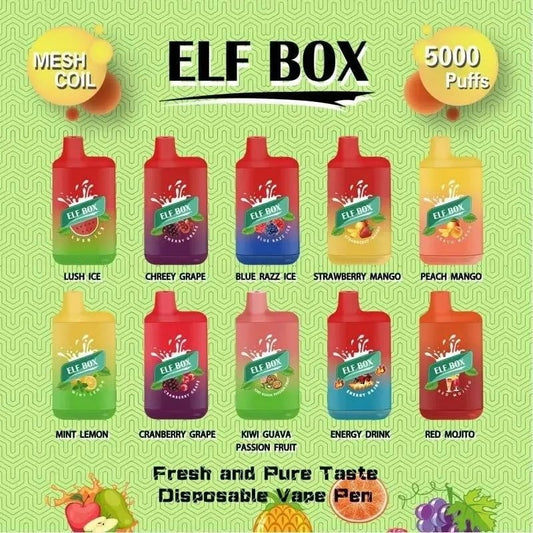 ELF BOX 5000 Disposable Vape 5000 Puffs Authentic E Cigarette Pen