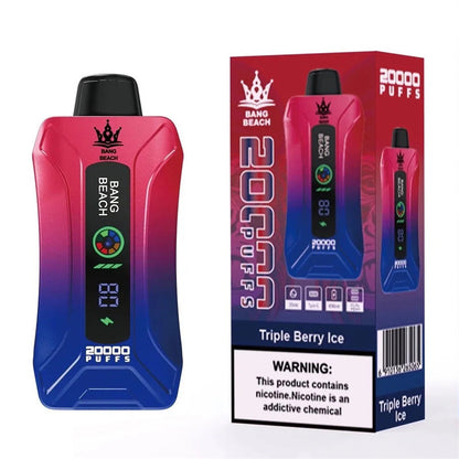 Bang Beach Factory 20000 Puff 20000 With Screen Display 0% 2% 3% 5% Nicotine Disposable Vape-650mAh Battery, 35ml E-liquid, Multiple Nicotine 12 Flavors