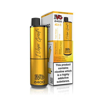 IVG 2400  MULTI FLAVOUR EDITION Disposable Vape lodging 4 x 2ml units 20 mg TPD