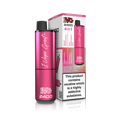 IVG 2400  MULTI FLAVOUR EDITION Disposable Vape lodging 4 x 2ml units 20 mg TPD