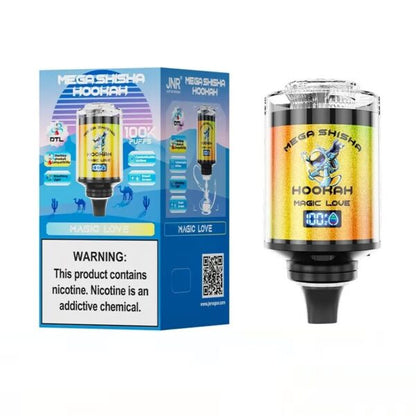 JNR Mega Shisha Hookah 100000 Puffs Disposable Vape Pen E Cigarette Prefilled 60ml 2200mAh