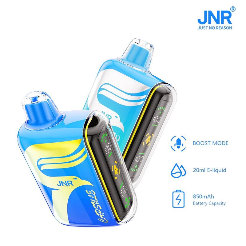 Jnr Capsule 15000 Puffs Disposable Vape Box Puff Bar Dual Mesh Coil Electronic Cigarette-850mAh Battery, 20ml E-liquid, Multiple Nicotine 20 Flavors