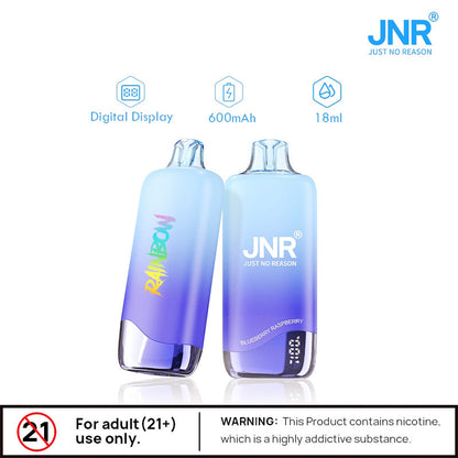 Jnr Rainbow 10500 Puffs Disposable Vaper Dual Mesh Vape Electronic Cigarette With Display-600mAh Battery, 18ml E-liquid, Multiple Nicotine 25 Flavors