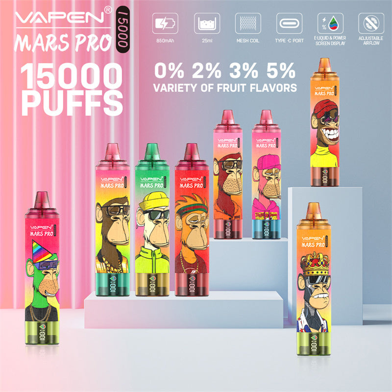 EU Warehouse Vapen Mars PRO 15K puff Tornado 15000 Puffs Vapers Disposable Electronic Cigarette