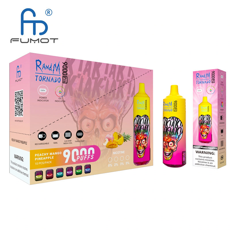 RandM Tornado 9000 Pro Disposable - 18ml, 20 Flavors, Rechargeable