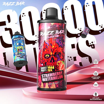 RAZZ BAR 30000 Puffs Disposable Electronic e Cigarette Wholesale I Vape 30K Puff Vaper 650mAh 30ml