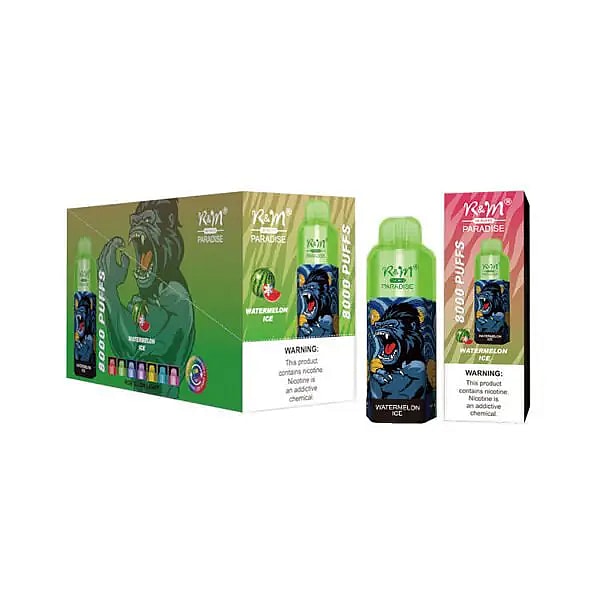 R&M Paradise 8000 puffs 0% 2% 3% 5% Nicotine Rechargeable Disposable vape