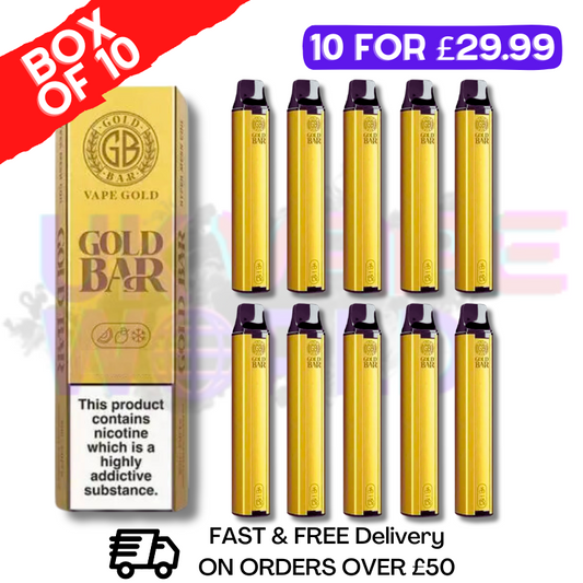 Strawberry Peach ICE - Gold Bar 600Puff Box of 10