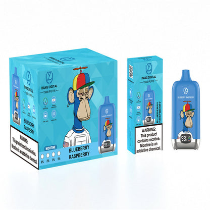 EU Warehouse Original Uzy Bang Digital 15000 Puffs Factory Wholesale Price Disposable Vaporizer Vape Pen Kit-850mAh Battery, 20ml E-liquid, Multiple Nicotine a12 Flavors