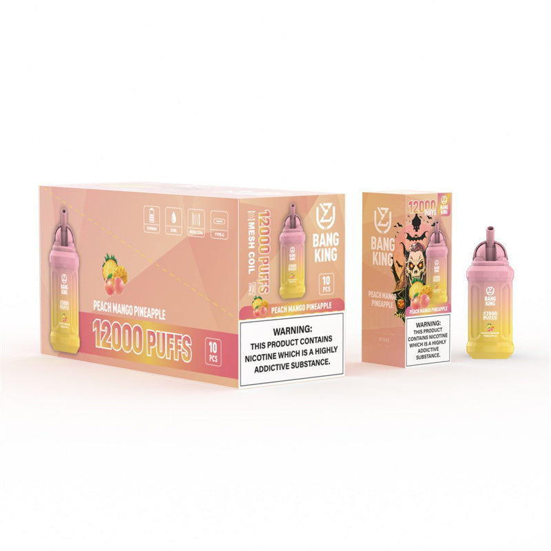 Uzy Bang King 12000 Puffs Disposable Vape E Cigarette  0% 2% 3% 5%-650mAh Battery, 23ml E-liquid, Multiple Nicotine 15 Flavors
